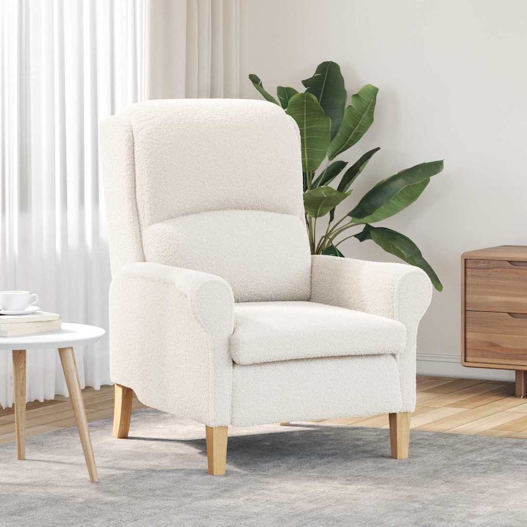 Armchair Cream Soft Sherpa Fabric