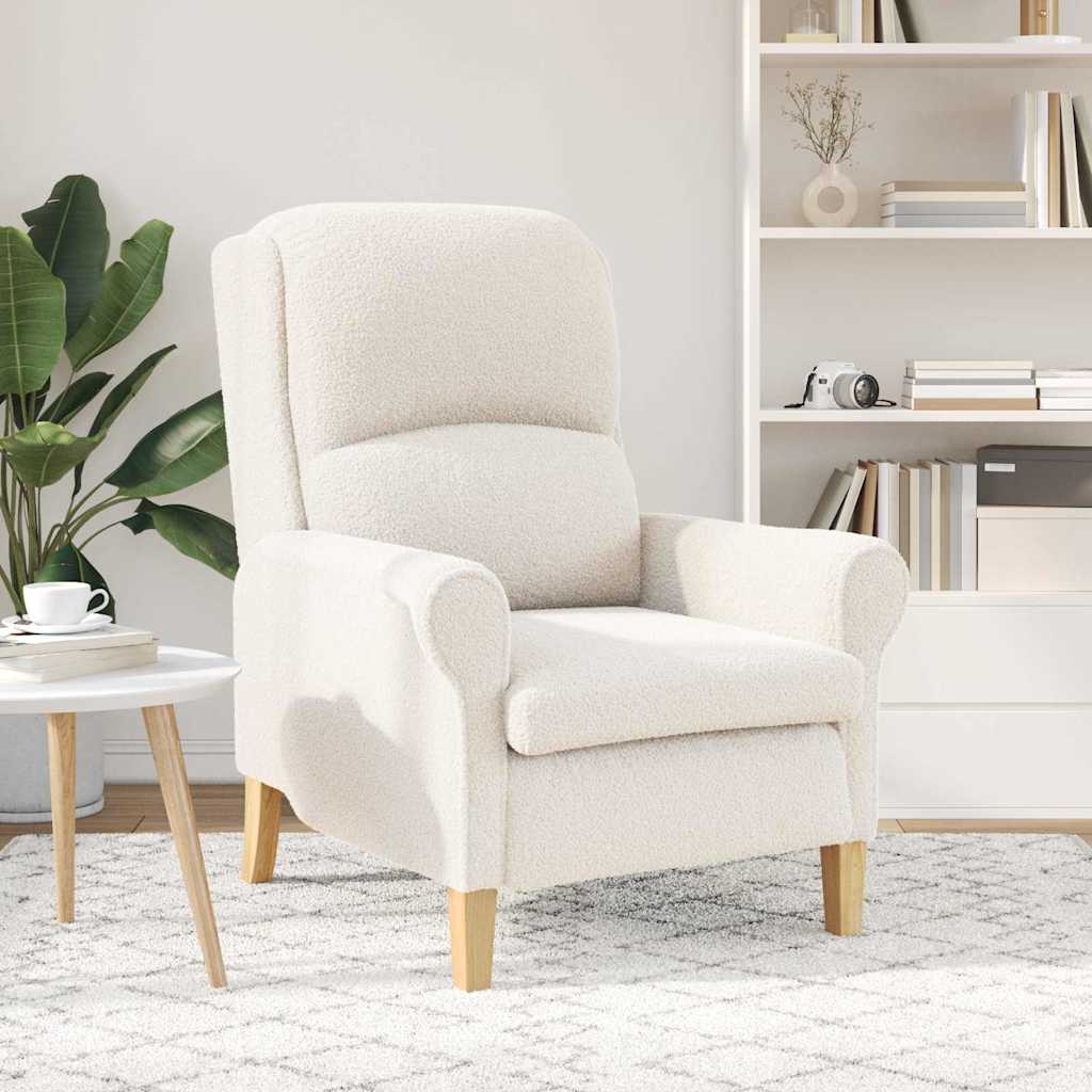 Armchair Cream Soft Sherpa Fabric