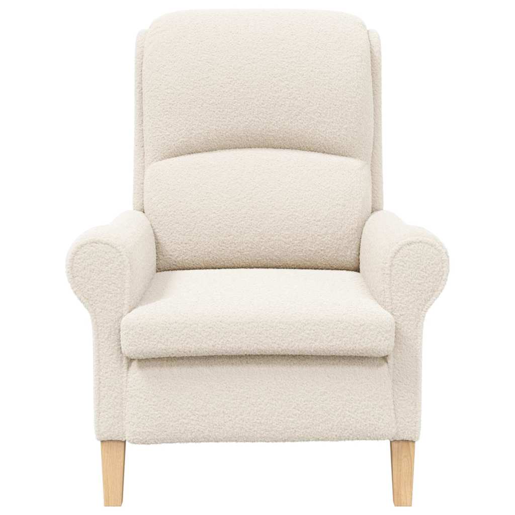 Armchair Cream Soft Sherpa Fabric
