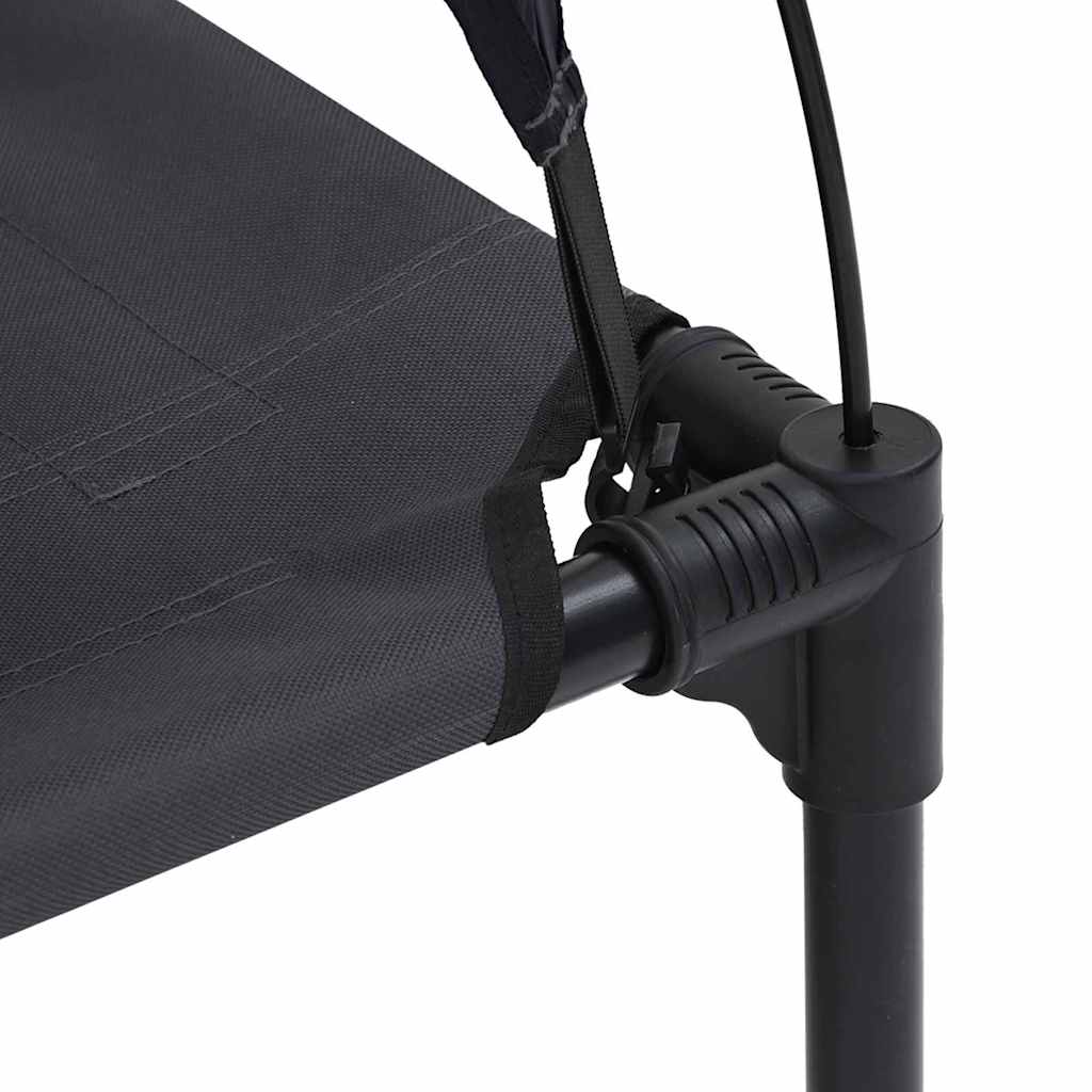 Dog Bed Folding Manual Black 122 x 93 x 106.5 cm Steel