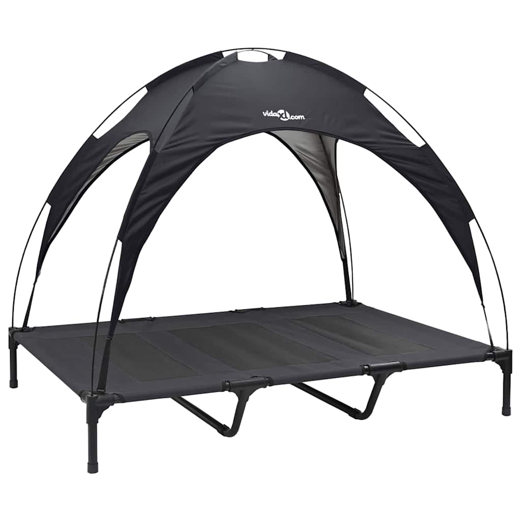 Dog Bed Folding Manual Black 122 x 93 x 106.5 cm Steel