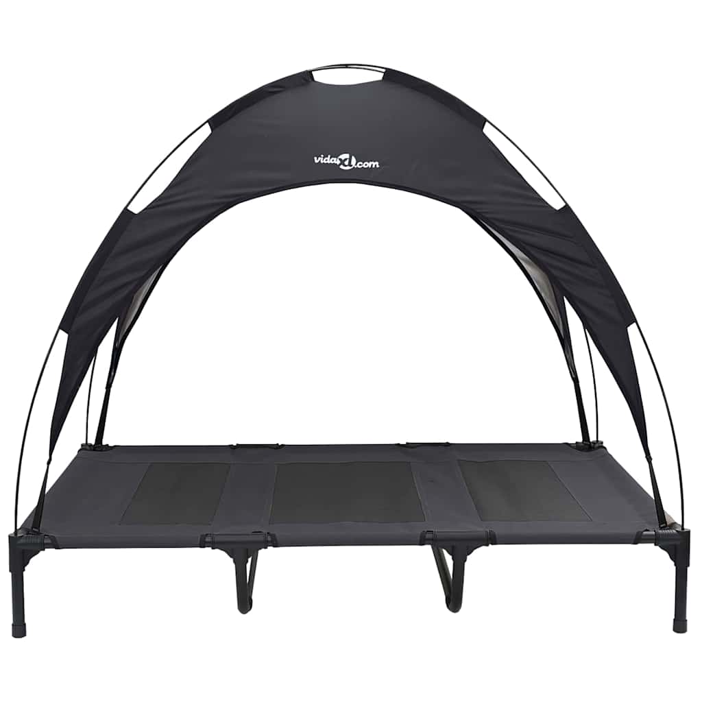 Dog Bed Folding Manual Black 122 x 93 x 106.5 cm Steel