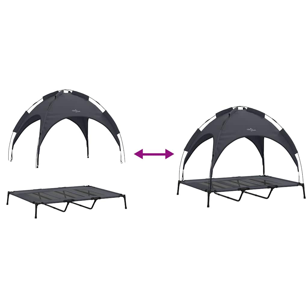 Dog Bed Folding Manual Black 122 x 93 x 106.5 cm Steel