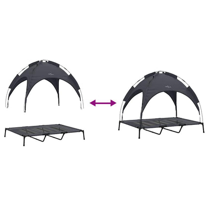 Dog Bed Folding Manual Black 122 x 93 x 106.5 cm Steel