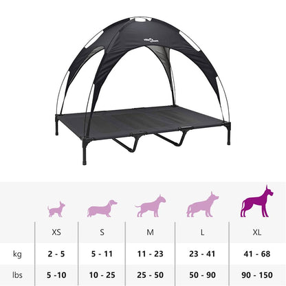Dog Bed Folding Manual Black 122 x 93 x 106.5 cm Steel