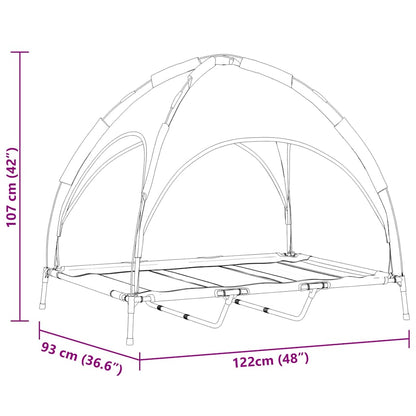 Dog Bed Folding Manual Black 122 x 93 x 106.5 cm Steel