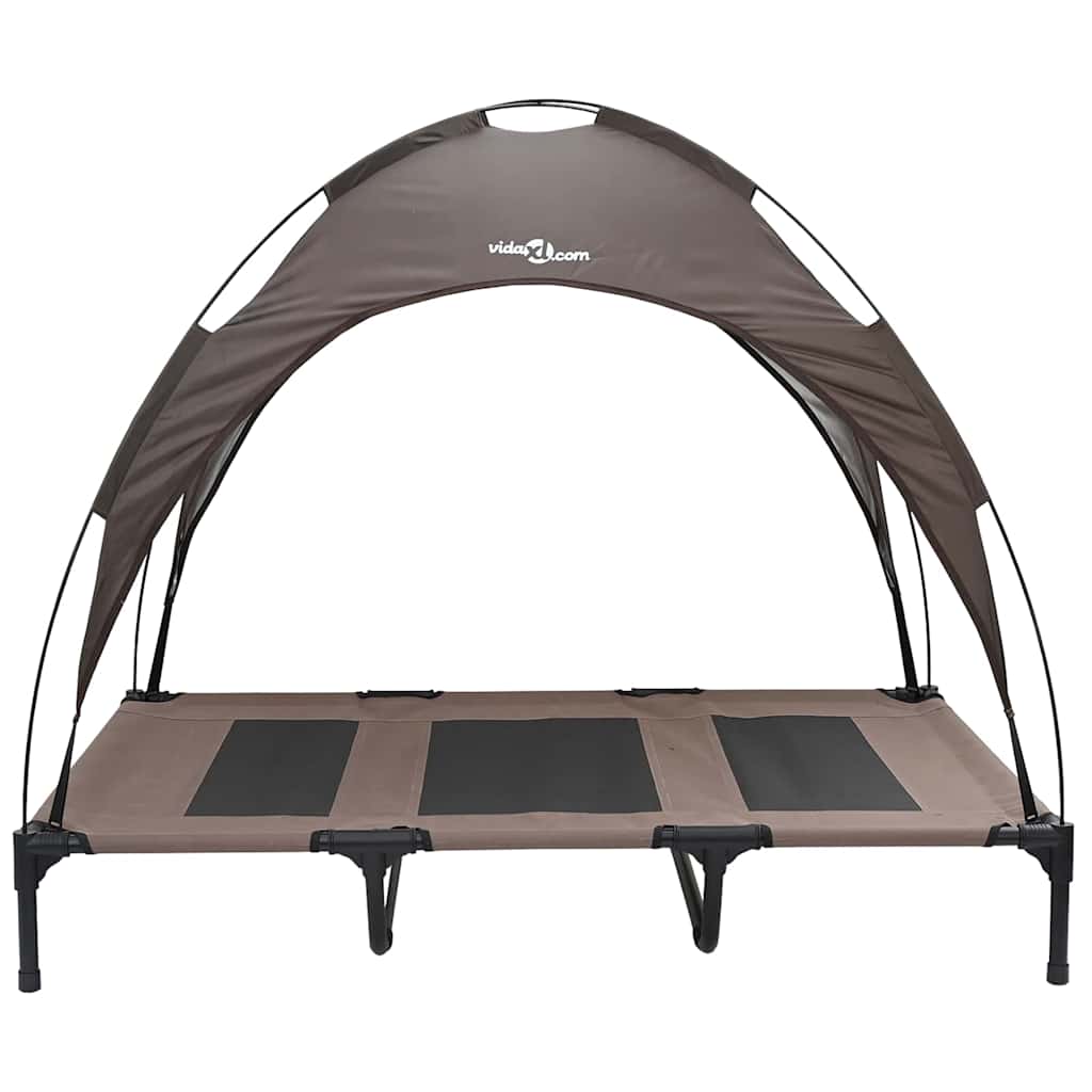 Dog Bed Folding Manual Brown 122 x 93 x 106.5 cm Steel