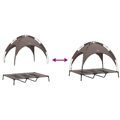 Dog Bed Folding Manual Brown 122 x 93 x 106.5 cm Steel