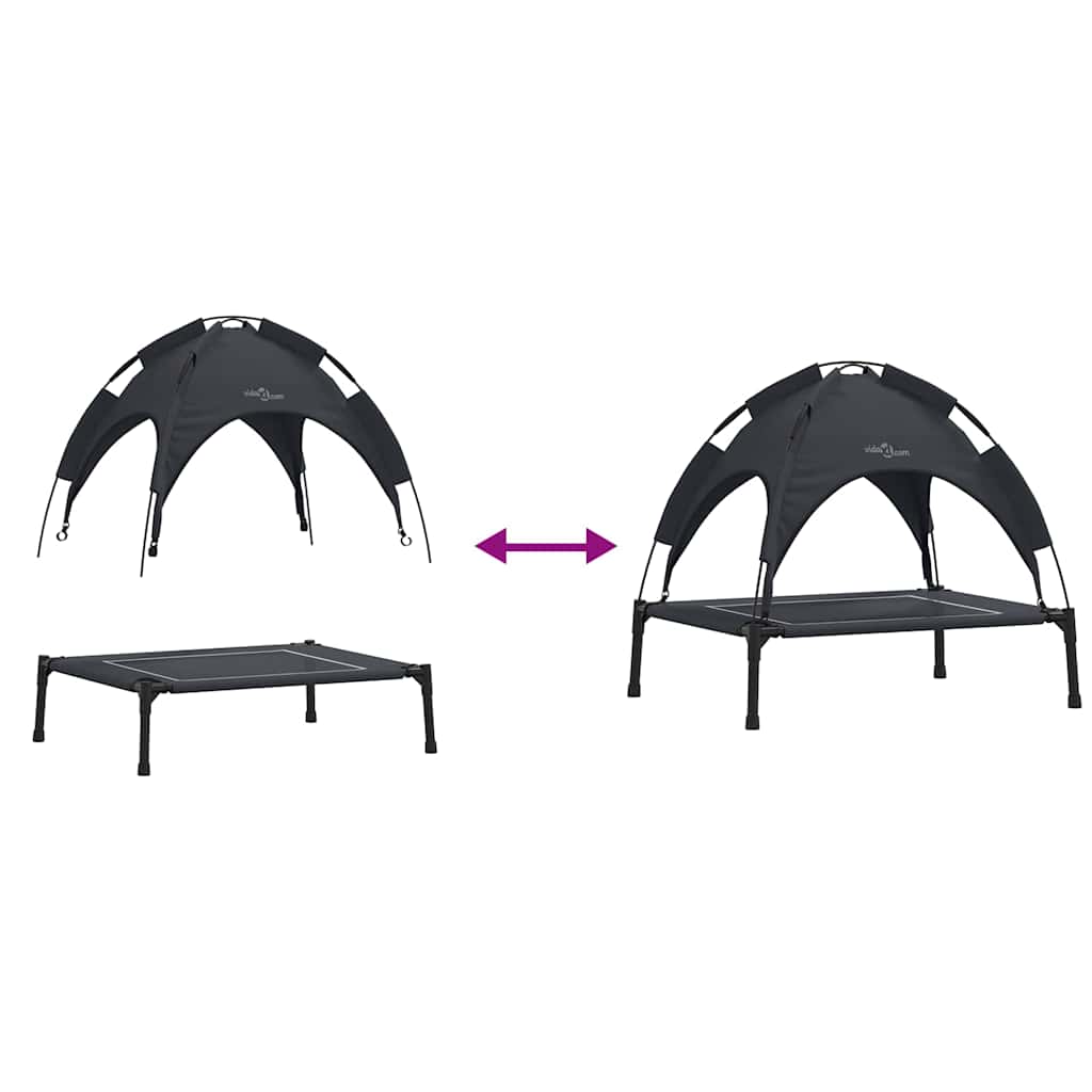 Dog Bed Folding Manual Black 63 x 49.5 x 60 cm Steel