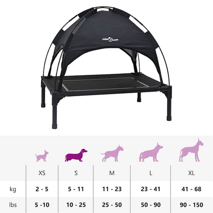 Dog Bed Folding Manual Black 63 x 49.5 x 60 cm Steel