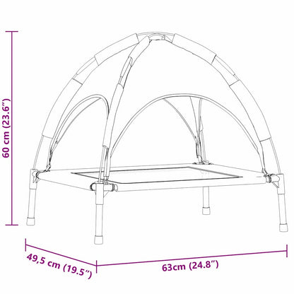 Dog Bed Folding Manual Black 63 x 49.5 x 60 cm Steel