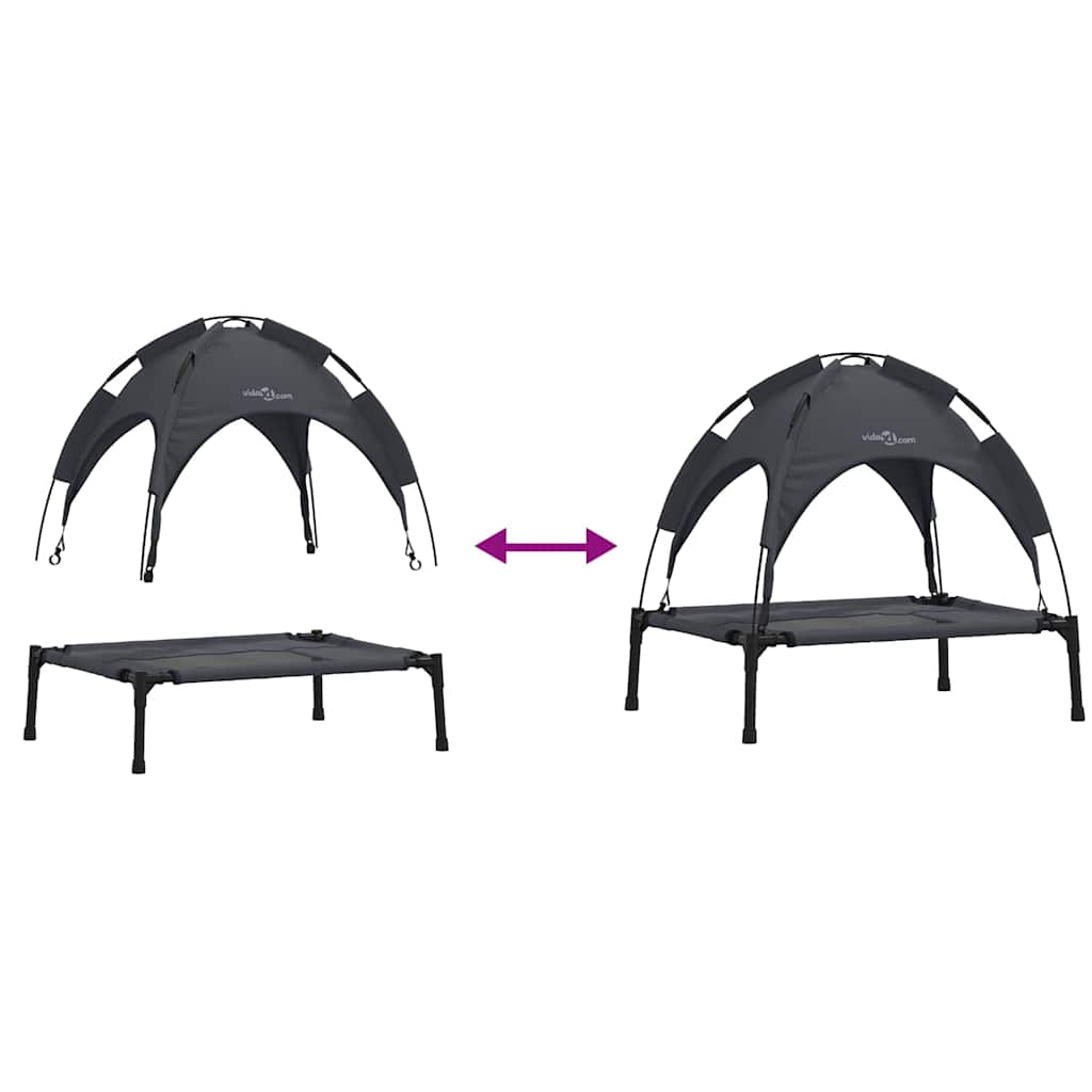 Dog Bed Folding Manual Black 71 x 64 x 71 cm Steel