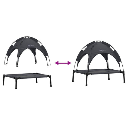 Dog Bed Folding Manual Black 71 x 64 x 71 cm Steel