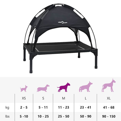 Dog Bed Folding Manual Black 71 x 64 x 71 cm Steel