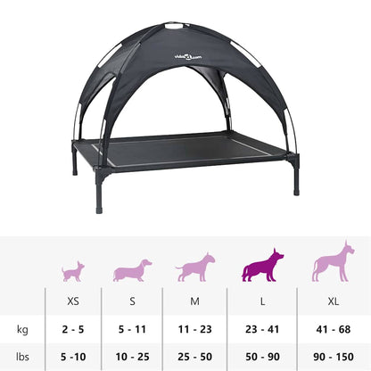 Dog Bed Folding Manual Black 90 x 81 x 80.5 cm Steel