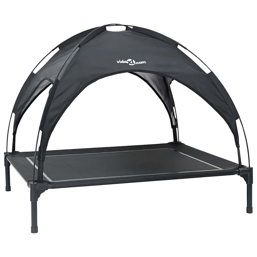 Dog Bed Folding Manual Black 104 x 86 x 84.5 cm Steel
