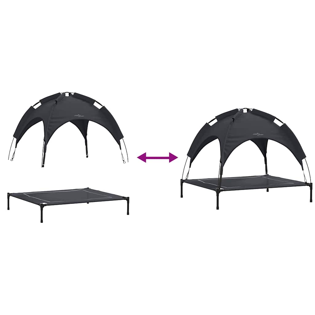 Dog Bed Folding Manual Black 104 x 86 x 84.5 cm Steel