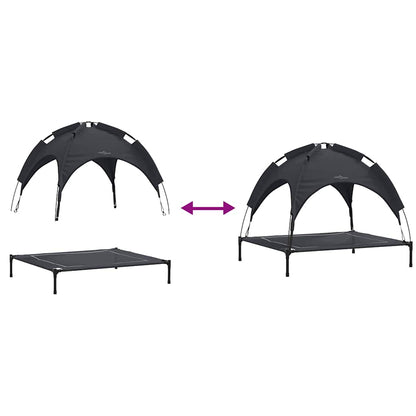 Dog Bed Folding Manual Black 104 x 86 x 84.5 cm Steel