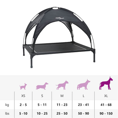 Dog Bed Folding Manual Black 104 x 86 x 84.5 cm Steel