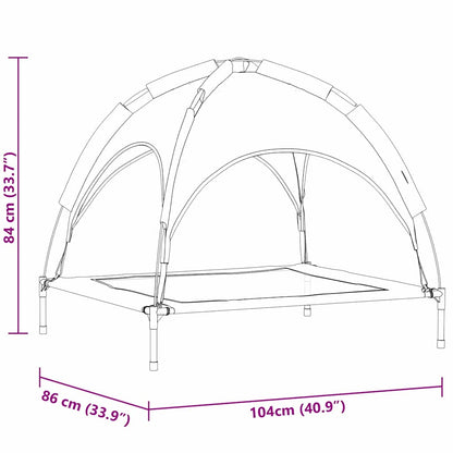 Dog Bed Folding Manual Black 104 x 86 x 84.5 cm Steel