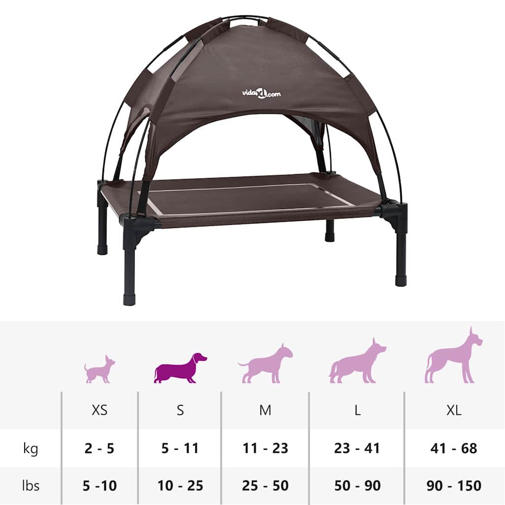 Dog Bed Folding Manual Brown 63 x 49.5 x 60 cm Steel