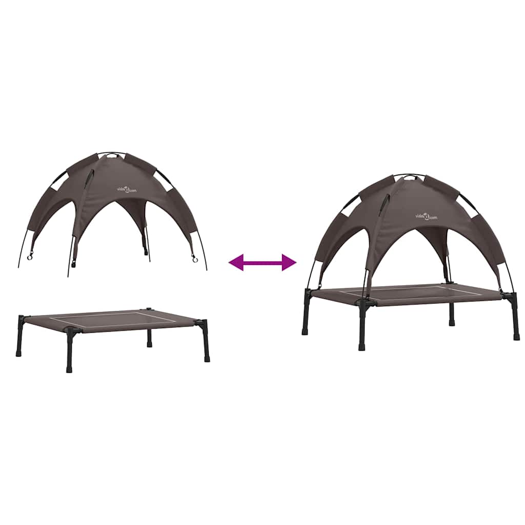 Dog Bed Folding Manual Brown 71 x 64 x 71 cm Steel