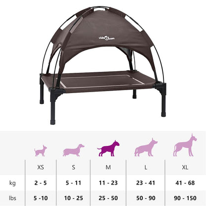 Dog Bed Folding Manual Brown 71 x 64 x 71 cm Steel