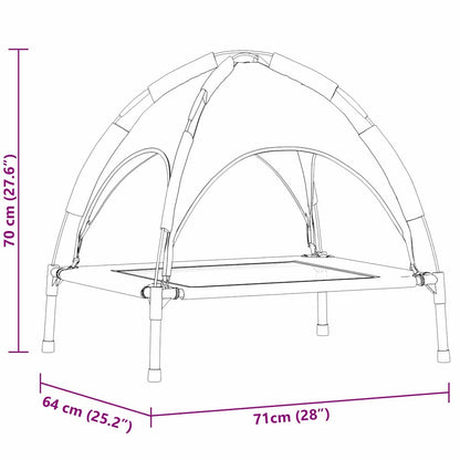 Dog Bed Folding Manual Brown 71 x 64 x 71 cm Steel