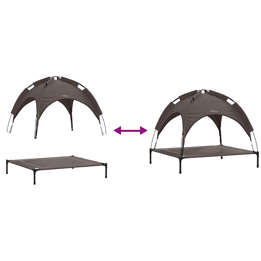 Dog Bed Folding Manual Brown 90 x 81 x 80.5 cm Steel