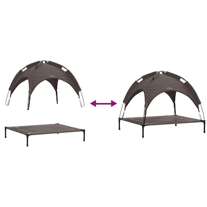 Dog Bed Folding Manual Brown 104 x 86 x 84.5 cm Steel