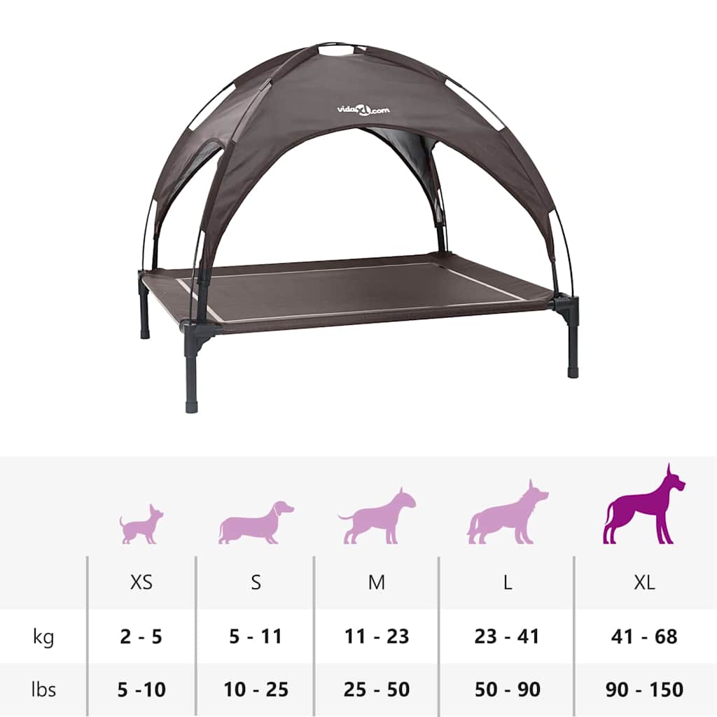 Dog Bed Folding Manual Brown 104 x 86 x 84.5 cm Steel