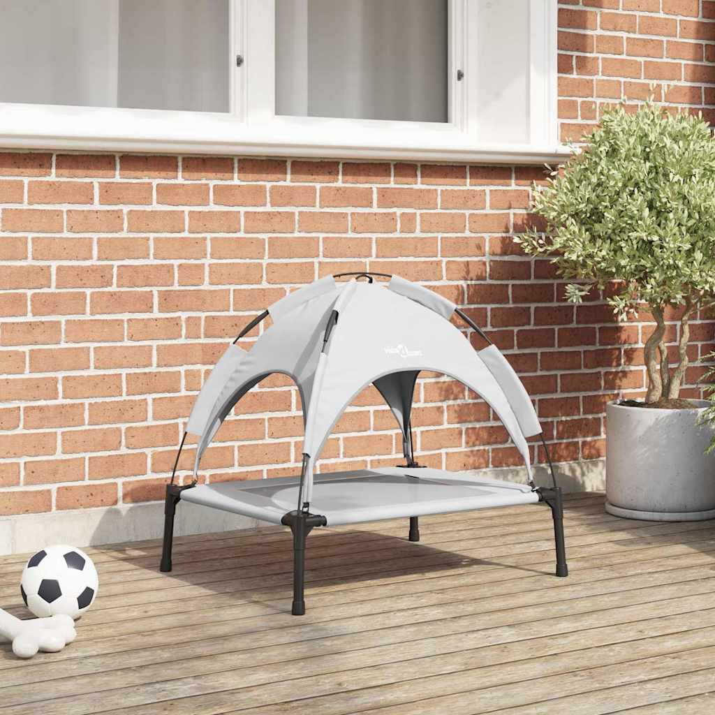 Dog Bed Folding Manual Silver Grey 63 x 49.5 x 60 cm Steel