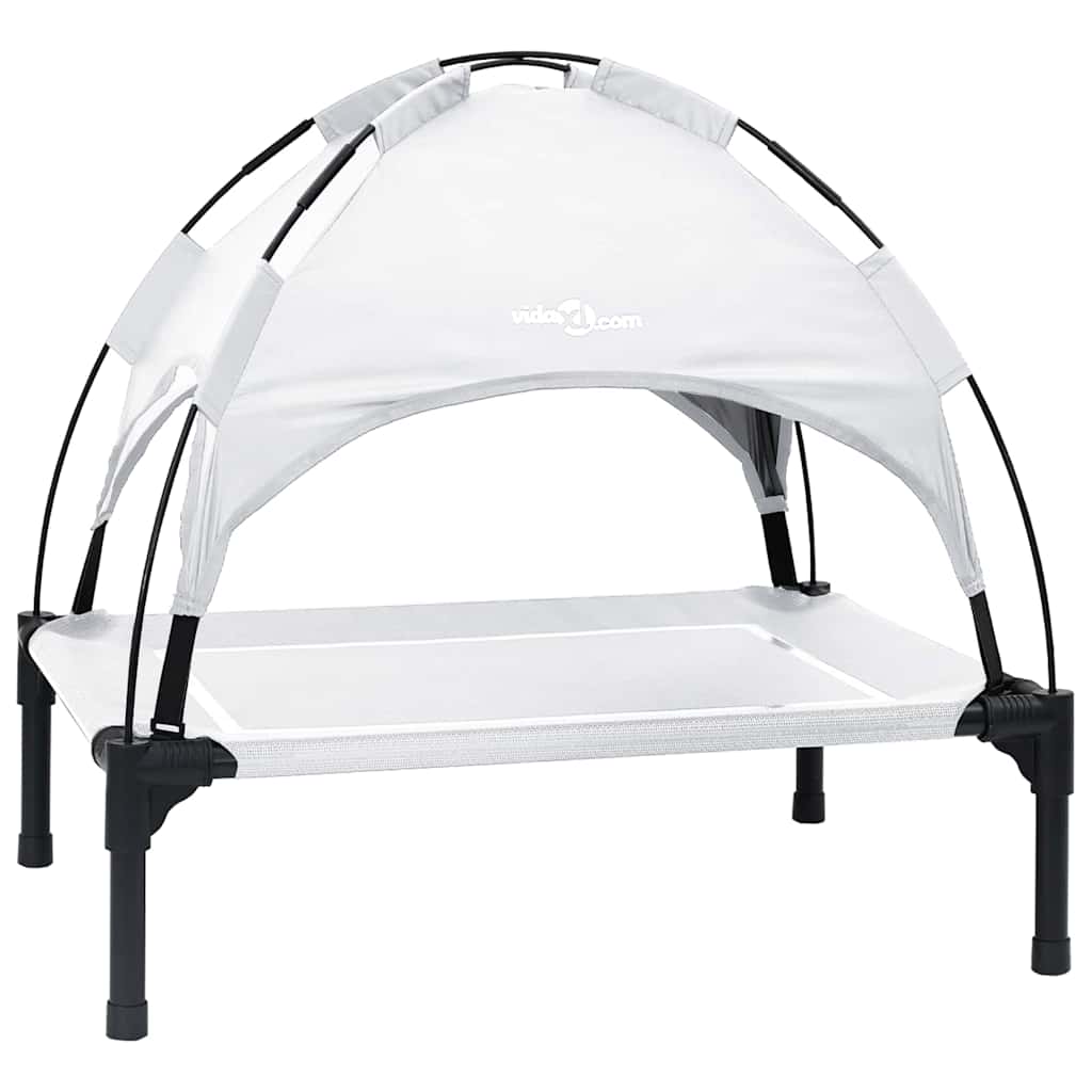 Dog Bed Folding Manual Silver Grey 63 x 49.5 x 60 cm Steel