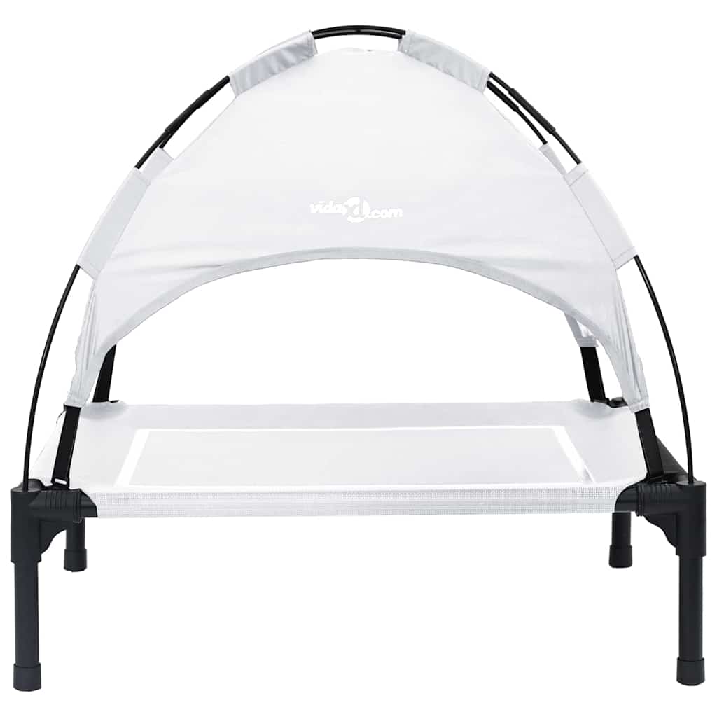 Dog Bed Folding Manual Silver Grey 63 x 49.5 x 60 cm Steel