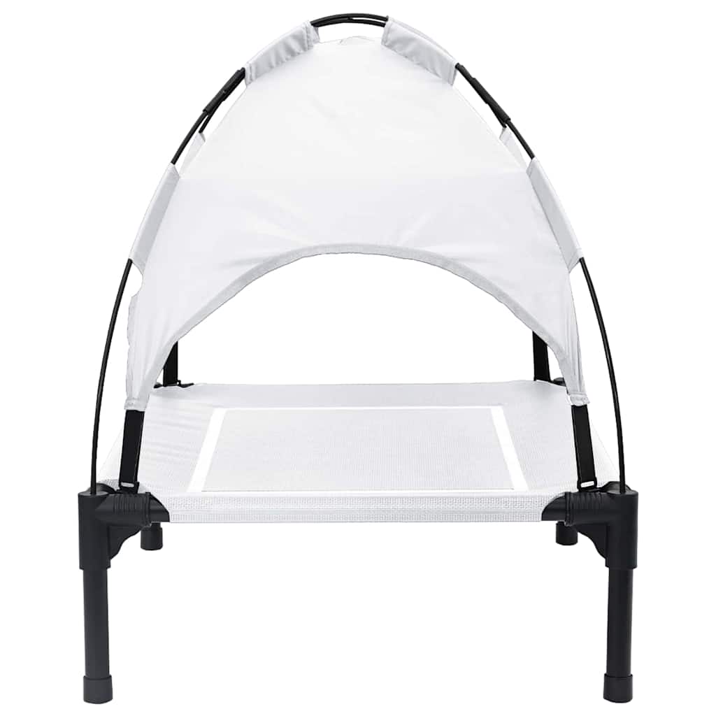 Dog Bed Folding Manual Silver Grey 63 x 49.5 x 60 cm Steel