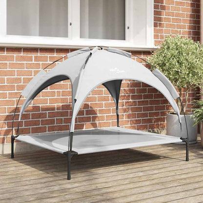 Dog Bed Folding Manual Silver Grey 104 x 86 x 84.5 cm Steel