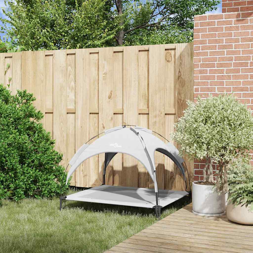Dog Bed Folding Manual Silver Grey 104 x 86 x 84.5 cm Steel