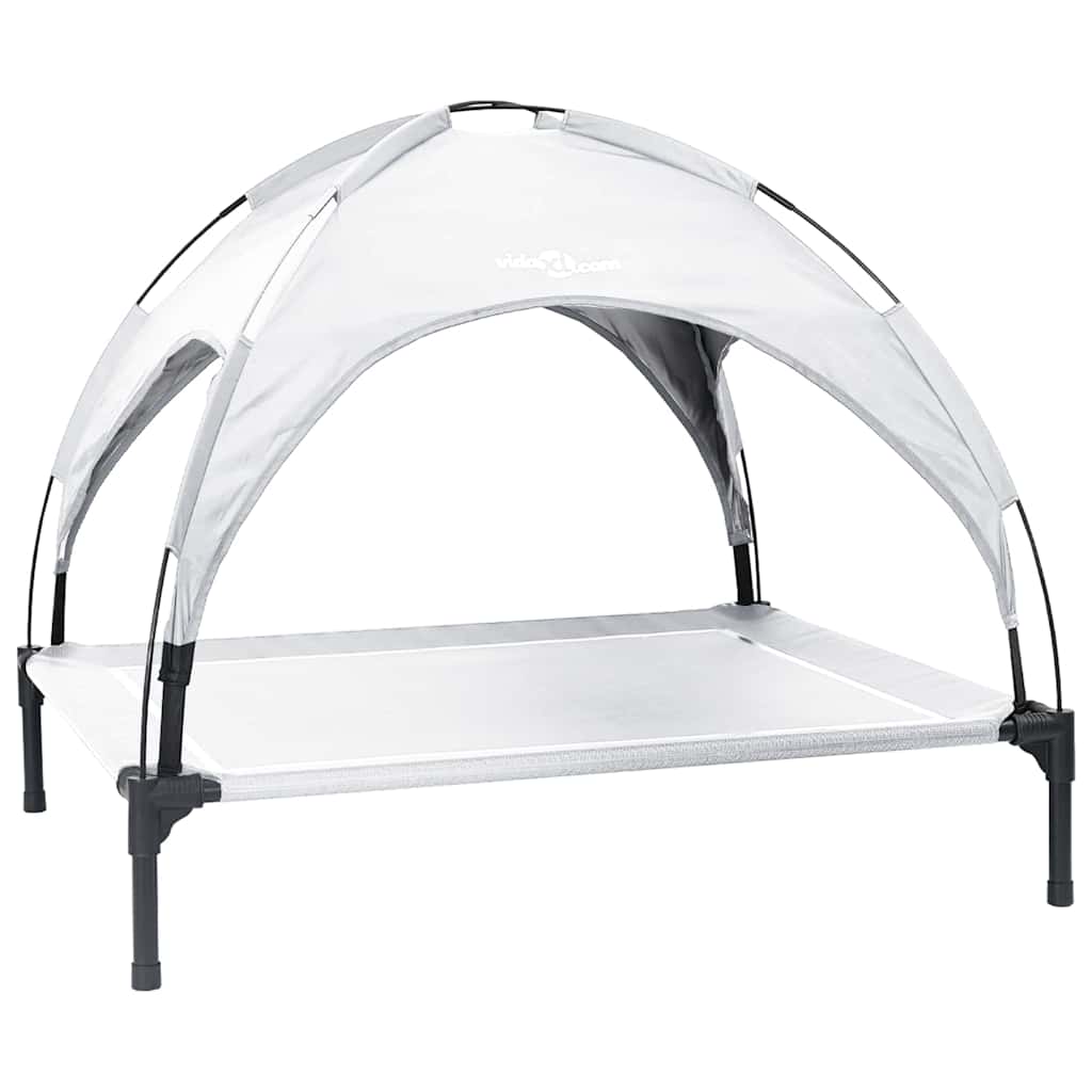 Dog Bed Folding Manual Silver Grey 104 x 86 x 84.5 cm Steel