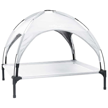 Dog Bed Folding Manual Silver Grey 104 x 86 x 84.5 cm Steel