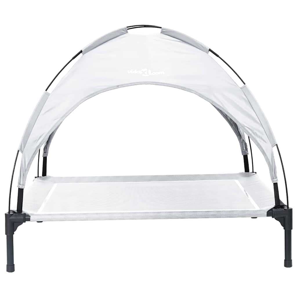 Dog Bed Folding Manual Silver Grey 104 x 86 x 84.5 cm Steel
