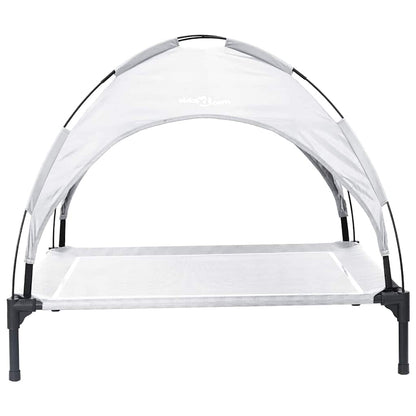 Dog Bed Folding Manual Silver Grey 104 x 86 x 84.5 cm Steel