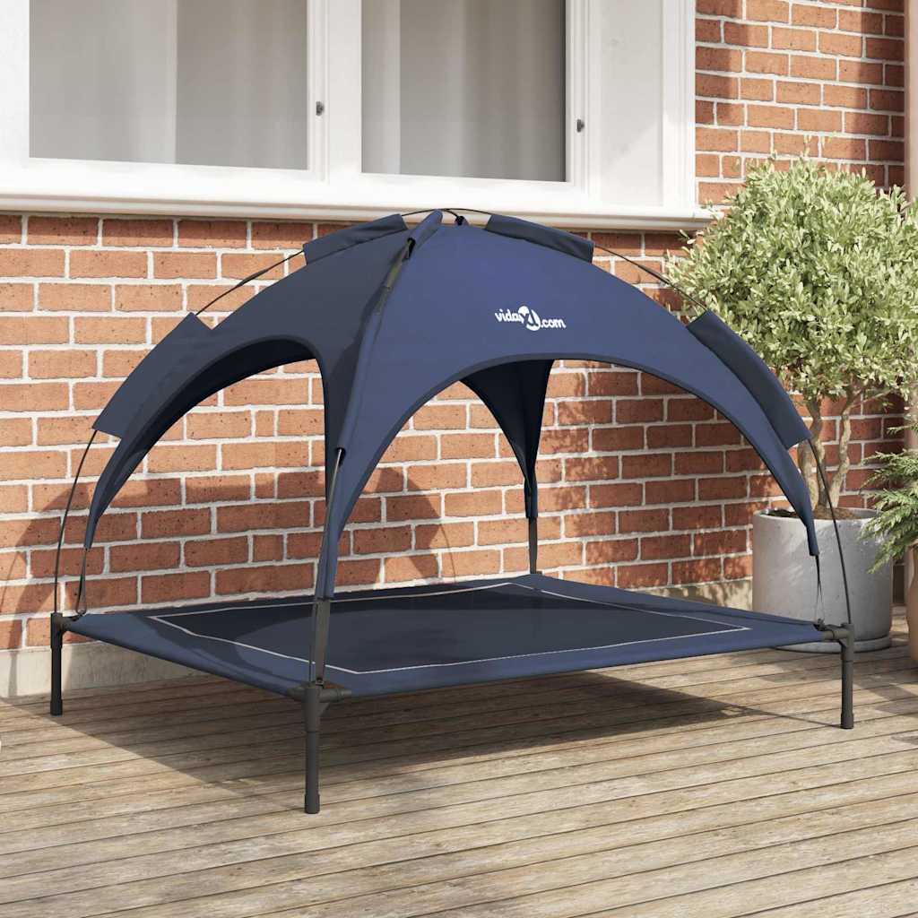 Dog Bed Folding Manual Navy Blue 104 x 86 x 84.5 cm Steel
