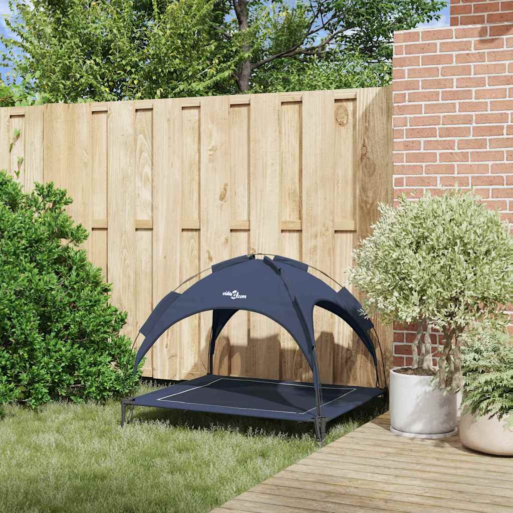 Dog Bed Folding Manual Navy Blue 104 x 86 x 84.5 cm Steel