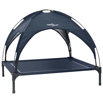 Dog Bed Folding Manual Navy Blue 104 x 86 x 84.5 cm Steel