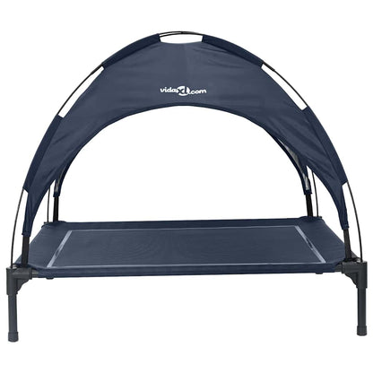 Dog Bed Folding Manual Navy Blue 104 x 86 x 84.5 cm Steel