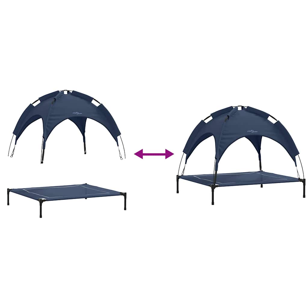 Dog Bed Folding Manual Navy Blue 104 x 86 x 84.5 cm Steel