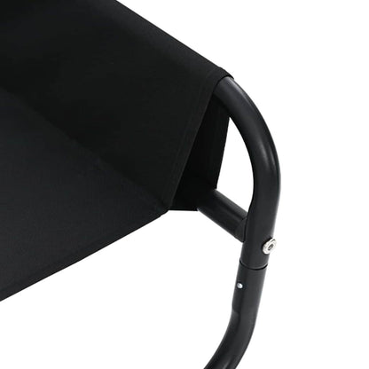 Dog Bed Folding Manual Black 75 x 75 x 30 cm Steel