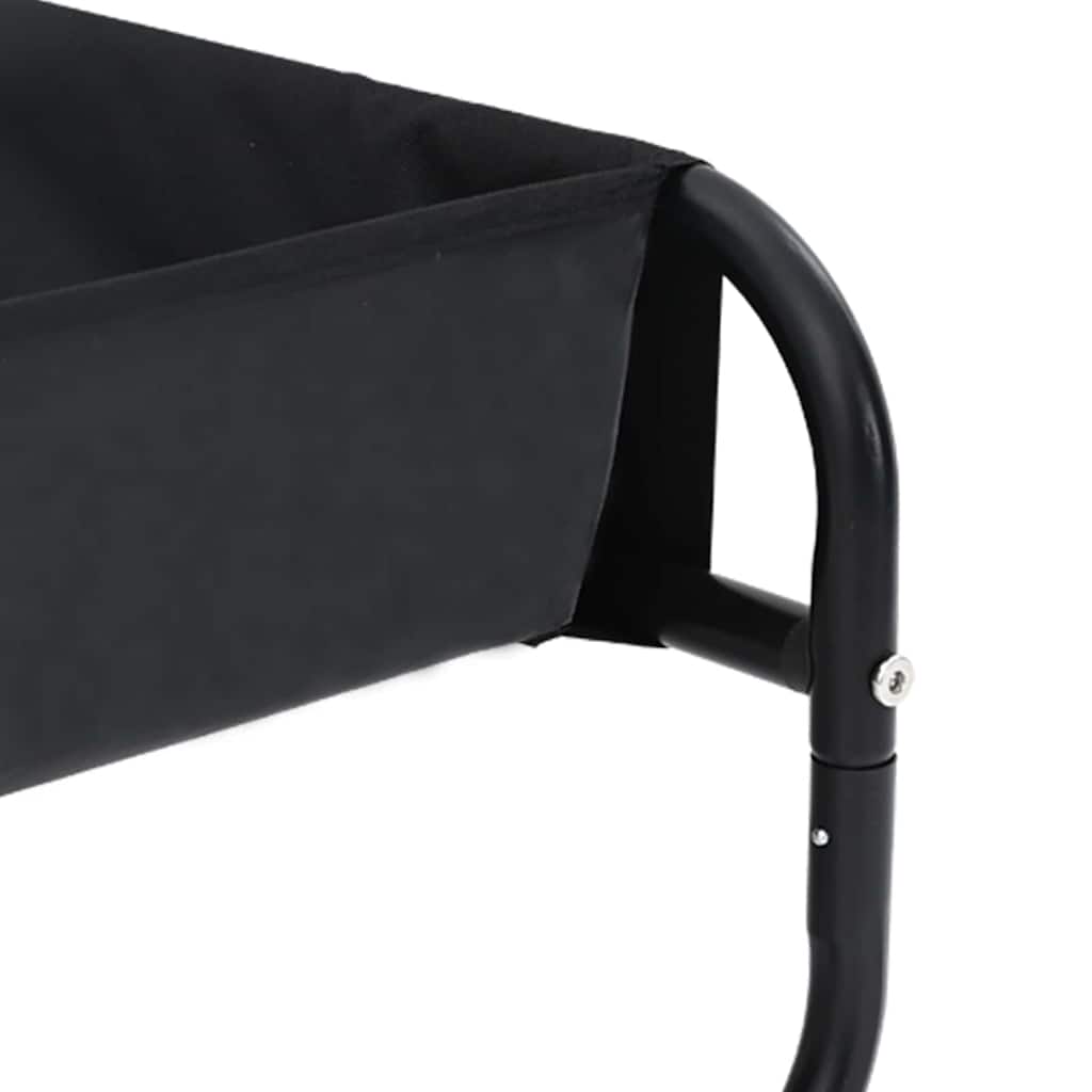 Dog Bed Folding Manual Black 75 x 75 x 30 cm Steel