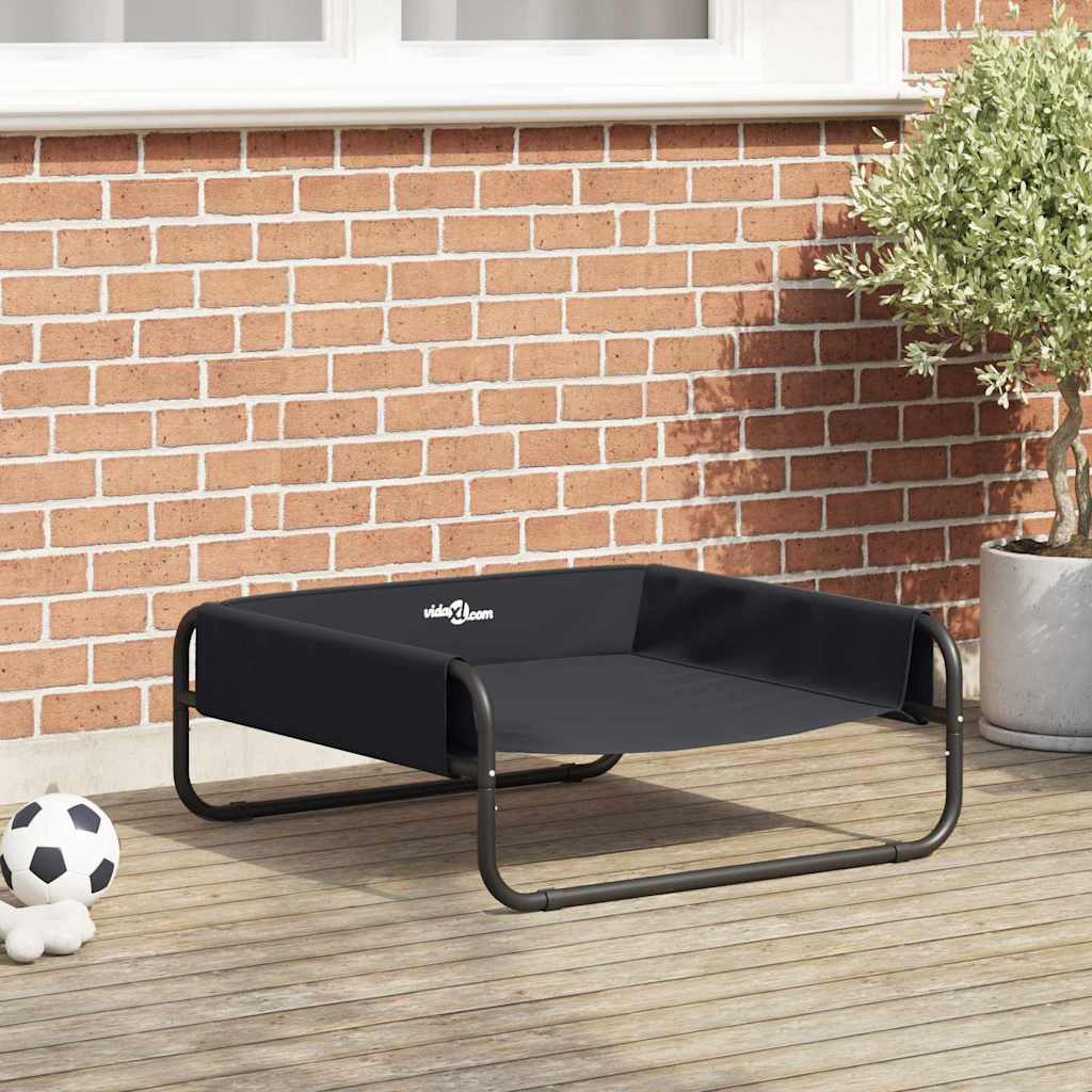 Dog Bed Folding Manual Black 75 x 75 x 30 cm Steel
