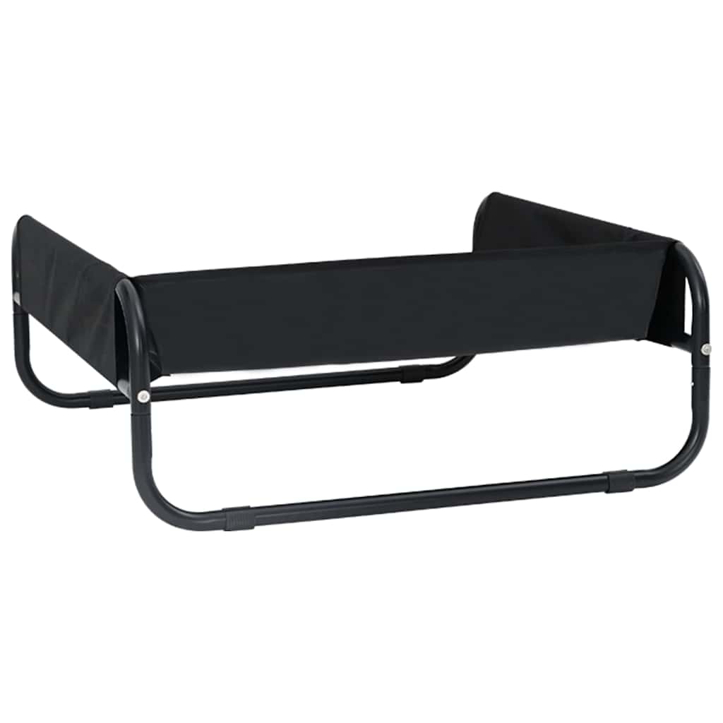 Dog Bed Folding Manual Black 75 x 75 x 30 cm Steel